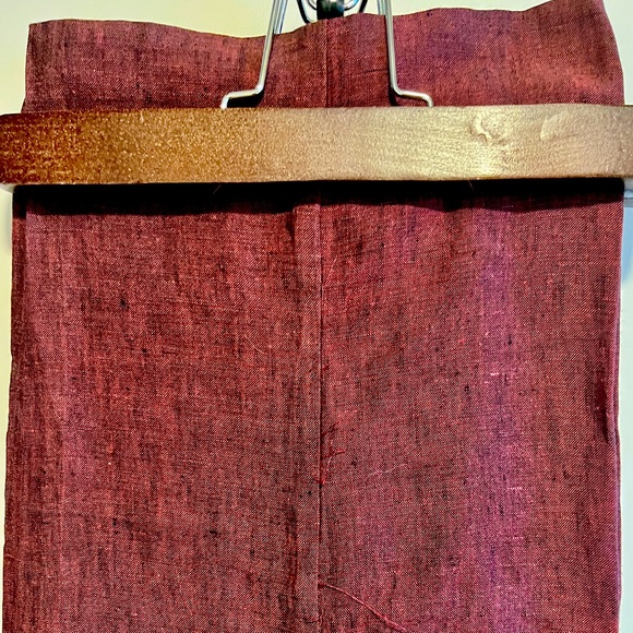 Mench Collection Men’s Burgundy Linen Trousers 32/32 - Picture 1 of 3